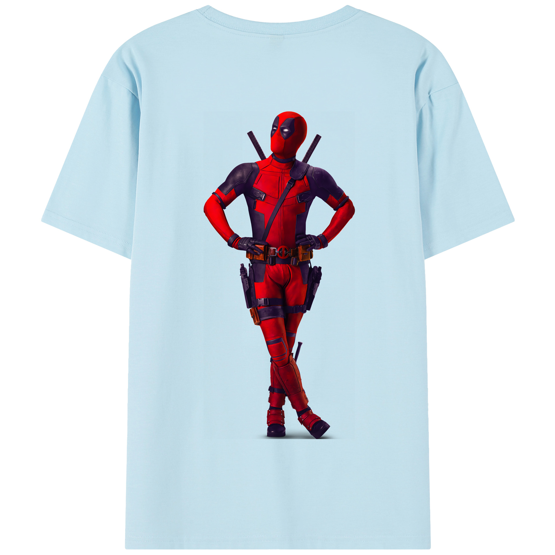 （画像用） Deadpool デッドプール 綿100％半袖Tシャツ（背面プリント）